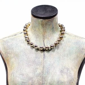 VTG 70's Hollow Silver Brass Necklace